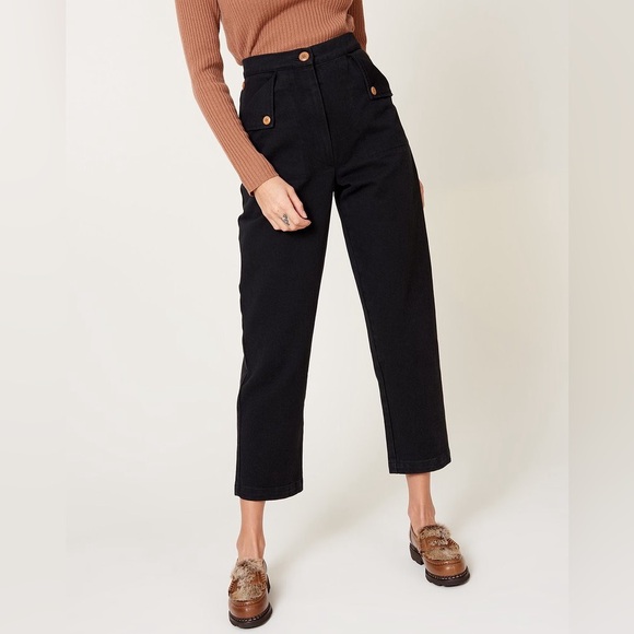 Ilana Kohn Huxie high waisted pant washed black canvas size...